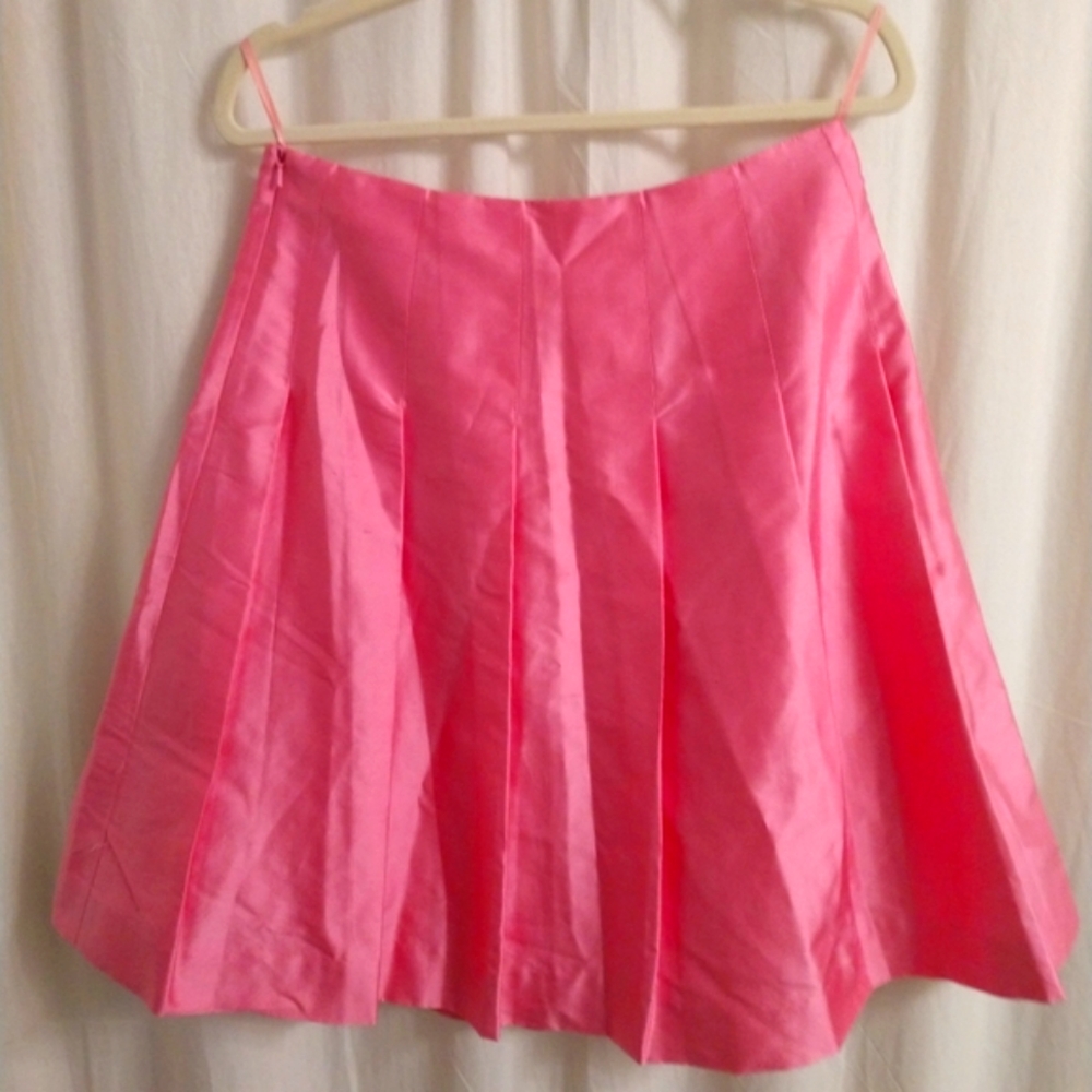 Pink raw silk skirt